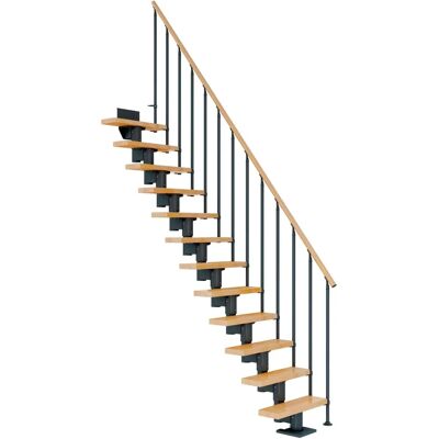 Dolle Dublin Treppe - Buche, Anthrazit, 13 Stufen - Innen Dolle Dublin Treppe - Buche, Anthrazit, 13 Stufen - Innen