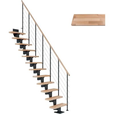 Dolle Mittelholmtreppe Dublin - Buche, Anthrazit, 13 Stufen - Innen Dolle Mittelholmtreppe Dublin - Buche, Anthrazit, 13 Stufen - Innen