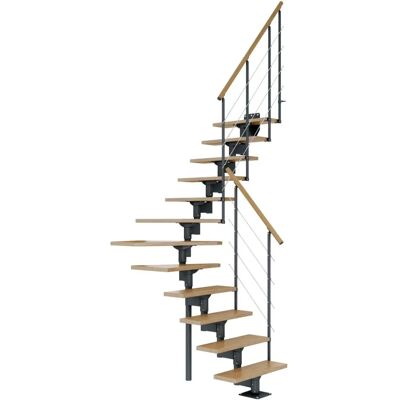 DOLLE Boston Mittelholmtreppe - 11 Stufen, Anthrazitrahmen, Max. 300cm Höhe DOLLE Boston Mittelholmtreppe - 11 Stufen, Anthrazitrahmen, Max. 300cm Höhe