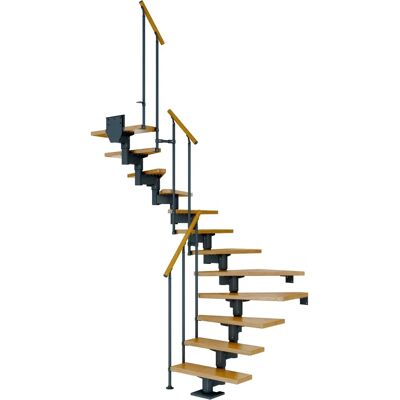 Dolle Cork Treppe - Anthrazit Metall & Holzstufen - 75cm breit Dolle Cork Treppe - Anthrazit Metall & Holzstufen - 75cm breit