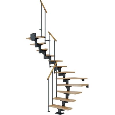 Dolle Cork Treppe - Anthrazit Metall & Holz 75cm Breit Dolle Cork Treppe - Anthrazit Metall & Holz 75cm Breit