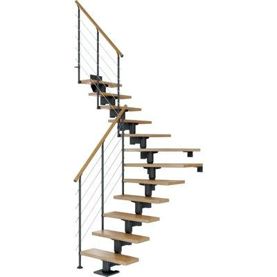 Dolle Mittelholmtreppe Cork - 75cm breit, anthrazit, 1/4 gewendelt Dolle Mittelholmtreppe Cork - 75cm breit, anthrazit, 1/4 gewendelt