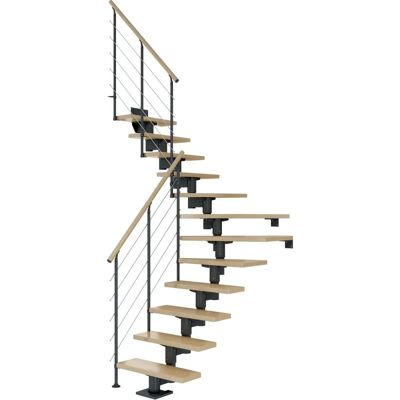 Dolle Cork Treppe - 75cm Breit, 1/4 Wendeltreppe, Anthrazit Dolle Cork Treppe - 75cm Breit, 1/4 Wendeltreppe, Anthrazit