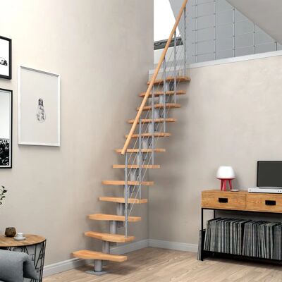 DOLLE Basel Modulartreppe - Variabel, Eiche/Perlgrau, 11-13 Stufen DOLLE Basel Modulartreppe - Variabel, Eiche/Perlgrau, 11-13 Stufen