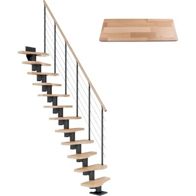 DOLLE Basel modulartige Treppe - 13 Stufen, Braun/Anthrazit - Treppen DOLLE Basel modulartige Treppe - 13 Stufen, Braun/Anthrazit - Treppen