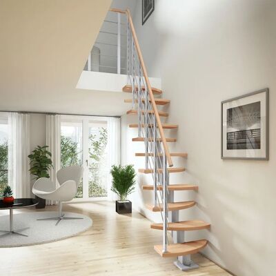 Dolle Berlin Holzspirale Treppe - Verstellbare Höhe, Für Kleine Räume, Moderner Handlauf Dolle Berlin Holzspirale Treppe - Verstellbare Höhe, Für Kleine Räume, Moderner Handlauf