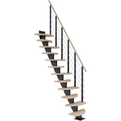 Dolle Mittelholmtreppe Berlin - Weiß Eiche, 64cm, 222–270cm - Treppe Dolle Mittelholmtreppe Berlin - Weiß Eiche, 64cm, 222–270cm - Treppe