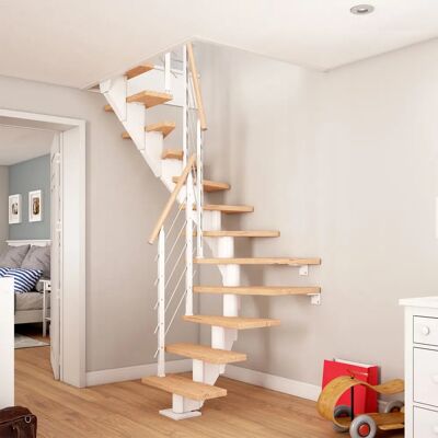 Dolle Mittelholmtreppe Frankfurt - 75cm, Eiche, 1/4 gewendelt Dolle Mittelholmtreppe Frankfurt - 75cm, Eiche, 1/4 gewendelt
