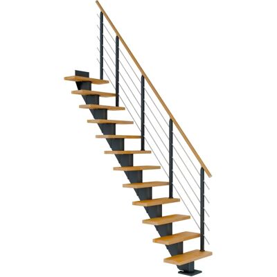 Dolle Mittelholmtreppe Frankfurt - Metall & Holz, Anthrazit, 75cm Dolle Mittelholmtreppe Frankfurt - Metall & Holz, Anthrazit, 75cm