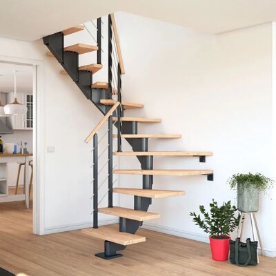 Dolle Hamburg Gerade Treppe - Innen Metall und Holz, 85cm Breit Dolle Hamburg Gerade Treppe - Innen Metall und Holz, 85cm Breit