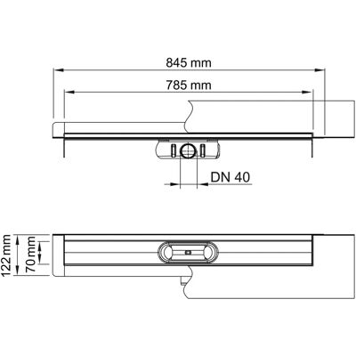 ACO ShowerDrain C - 78,5cm Rvs Douchegoot met Splashback ACO ShowerDrain C - 78,5cm Rvs Douchegoot met Splashback