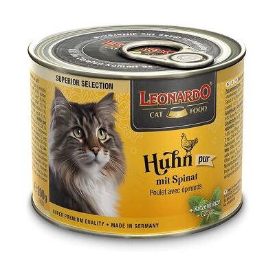 Karma dla kotów Leonardo - Kurczak i szpinak - 6x200g Karma dla kotów Leonardo - Kurczak i szpinak - 6x200g