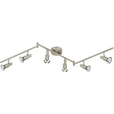 Lustre LED BRILONER - 6 Spots LED Ajustables - Finition Nickel Moderne - Publicité Lustre LED BRILONER - 6 Spots LED Ajustables - Finition Nickel Moderne - Publicité