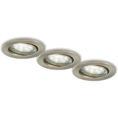 BRILONER LED Einbauleuchte - 3W, 250lm, Satin-Nickel, Einstellbar BRILONER LED Einbauleuchte - 3W, 250lm, Satin-Nickel, Einstellbar