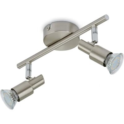 BRILONER SILBER LED Deckenleuchte - Modernes Design, Verstellbare Köpfe BRILONER SILBER LED Deckenleuchte - Modernes Design, Verstellbare Köpfe