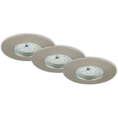 Ensemble d'éclairage encastré LED BRILONER - 7,5cm, 6,5W, Nickel Mat Ensemble d'éclairage encastré LED BRILONER - 7,5cm, 6,5W, Nickel Mat