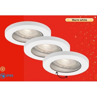 Briloner Weiße LED Einbauleuchte Set - IP65, 3x5W, 400lm, 3000K, GU10 Briloner Weiße LED Einbauleuchte Set - IP65, 3x5W, 400lm, 3000K, GU10