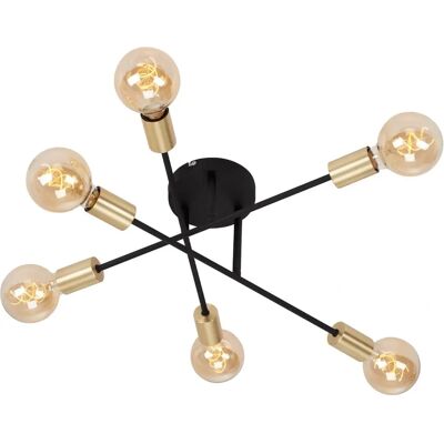 Briloner taklampa - Justerbar svart-guld 6x60W - Taklampa Briloner taklampa - Justerbar svart-guld 6x60W - Taklampa
