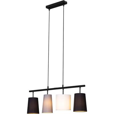 Suspension en tissu noir, blanc, gris 4 lumières - Briloner Suspension en tissu noir, blanc, gris 4 lumières - Briloner