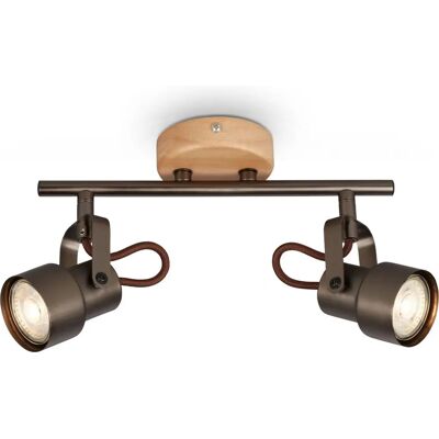 BRILONER - Bodové svítidlo pr. 9 cm 2xGU10 10W 920lm antická šedá - Spotlight BRILONER - Bodové svítidlo pr. 9 cm 2xGU10 10W 920lm antická šedá - Spotlight
