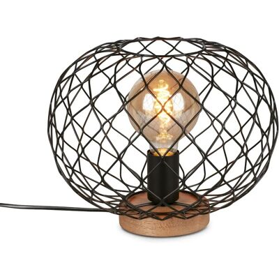 Briloner Italia - Lampa stołowa - E27 30cm - Czarny i drewno - Użytek wewnętrzny Briloner Italia - Lampa stołowa - E27 30cm - Czarny i drewno - Użytek wewnętrzny