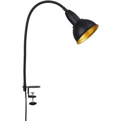 Lampe à pince BRILONER Noir & Or - Lumière rétro réglable pour bureau & chevet Lampe à pince BRILONER Noir & Or - Lumière rétro réglable pour bureau & chevet