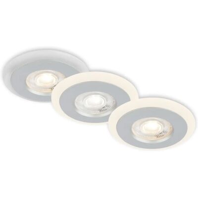 Briloner LED Einbauleuchten-Set - chrom-matt, 3xLED/5W, IP44 Briloner LED Einbauleuchten-Set - chrom-matt, 3xLED/5W, IP44