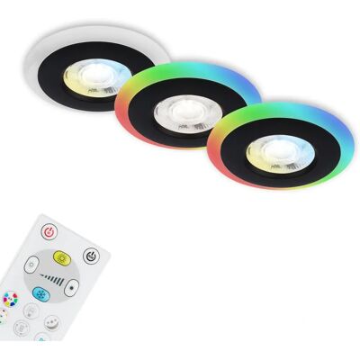 Set de luces empotradas LED RGB negro - Uso interior Set de luces empotradas LED RGB negro - Uso interior
