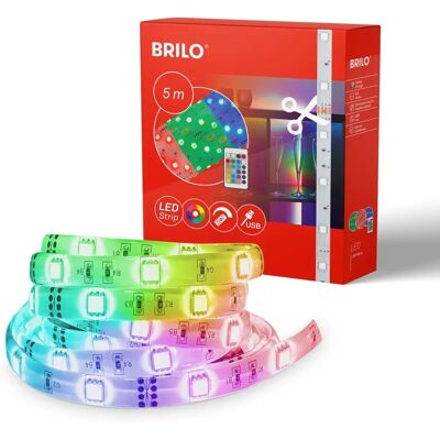 Bande LED RGB Briloner 150 LEDs 6W USB Blanc Bande LED RGB Briloner 150 LEDs 6W USB Blanc