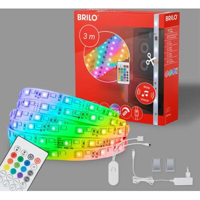 BRILO Magic RGBIC LED strip - 3m, Music sensor, 12W - LED strip BRILO Magic RGBIC LED strip - 3m, Music sensor, 12W - LED strip