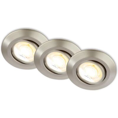 Briloner Nickel opaco 3-pack LED Spotlights - Spotlights Briloner Nickel opaco 3-pack LED Spotlights - Spotlights