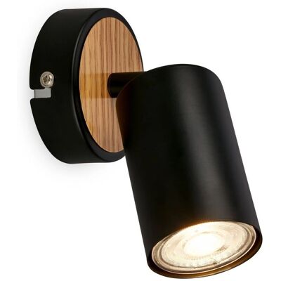 Briloner Wall Lamp - GU10 - Adjustable Direction - Elegant Black & Wood - Indoor Briloner Wall Lamp - GU10 - Adjustable Direction - Elegant Black & Wood - Indoor