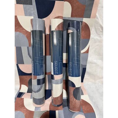 Erismann Copper Navy Geometric Wallpaper Erismann Copper Navy Geometric Wallpaper