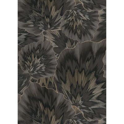 Erismann Schwarz/Gold Vinyl Tapete - Blumen Texturierte Wandbekleidung Erismann Schwarz/Gold Vinyl Tapete - Blumen Texturierte Wandbekleidung