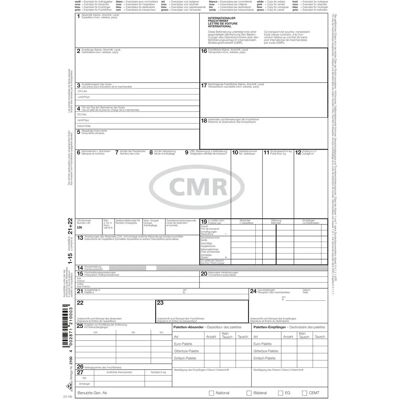RNKVERLAG Modell - Frachtbrief - Internationaler CMR, 4 Kopien, DIN A4 RNKVERLAG Modell - Frachtbrief - Internationaler CMR, 4 Kopien, DIN A4