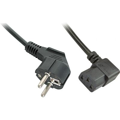 Napájecí kabel Lindy - IEC 2m Černý - C13, V úhlu - pro PC a zařízení Napájecí kabel Lindy - IEC 2m Černý - C13, V úhlu - pro PC a zařízení
