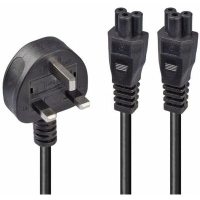 Lindy Power Cable UK 2.5m Y-Splitter 3 Pin IEC Power Cord Lindy Power Cable UK 2.5m Y-Splitter 3 Pin IEC Power Cord