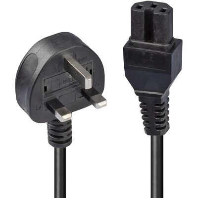 Lindy Power Cable UK 3 Pin 2m Black - Power Cable Lindy Power Cable UK 3 Pin 2m Black - Power Cable