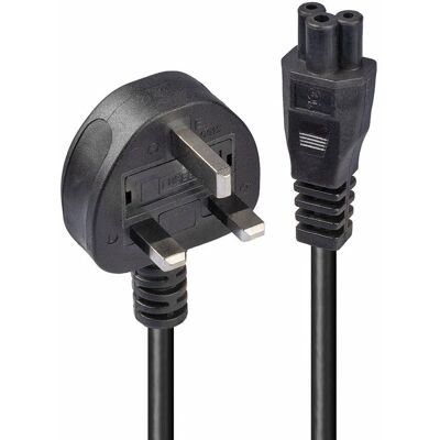 Lindy Power Cable UK 3 Pin IEC C5 Black - Power Cable Lindy Power Cable UK 3 Pin IEC C5 Black - Power Cable