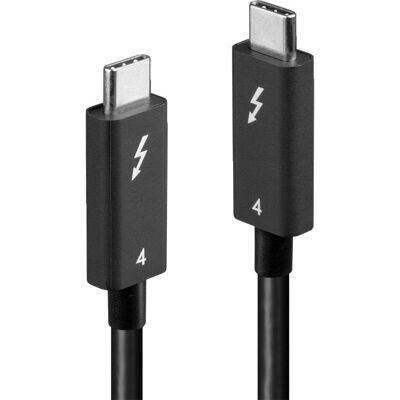Lindy 31121 Thunderbolt Cable - 8K, 40 Gbps - Black Lindy 31121 Thunderbolt Cable - 8K, 40 Gbps - Black