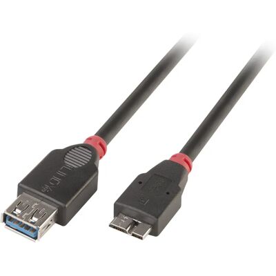 Câble USB Lindy 31613 - 0,5m, Micro-USB B et USB A, Noir Câble USB Lindy 31613 - 0,5m, Micro-USB B et USB A, Noir