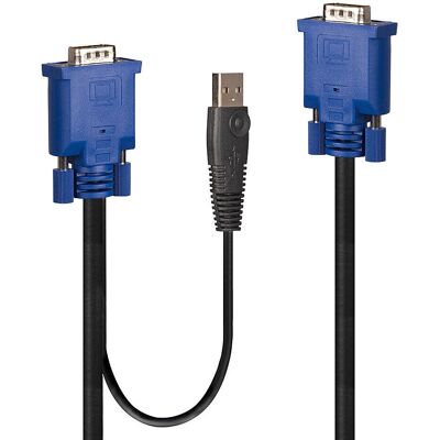 Cable KVM Lindy - 1m, Negro, Soporta 1920x1200@60Hz Cable KVM Lindy - 1m, Negro, Soporta 1920x1200@60Hz