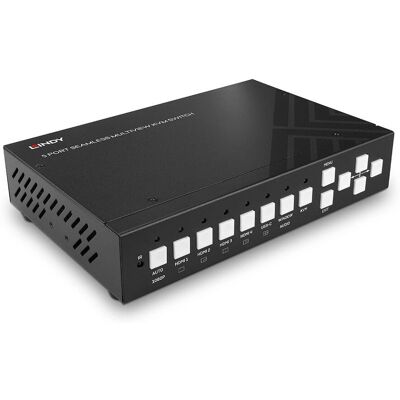 Lindy 32330 Commutateur KVM Noir 5 Ports HDMI 4K60 Multivue Sans Couture Lindy 32330 Commutateur KVM Noir 5 Ports HDMI 4K60 Multivue Sans Couture