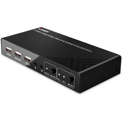 Lindy 32809 Commutateur KVM - 2 Ports HDMI 4K60, USB 2.0 & Audio - Publicité Lindy 32809 Commutateur KVM - 2 Ports HDMI 4K60, USB 2.0 & Audio - Publicité