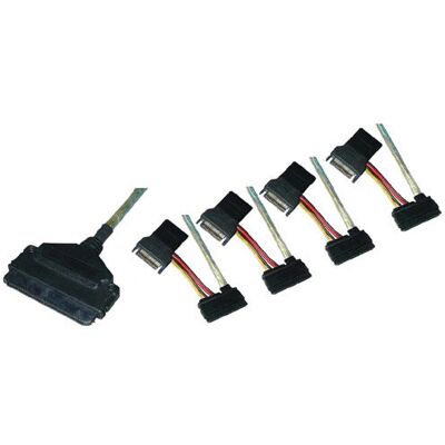 Cavo SATA & SAS Interno Lindy - 1m, Nero, Collega SAS a 4 dischi SATA Cavo SATA & SAS Interno Lindy - 1m, Nero, Collega SAS a 4 dischi SATA