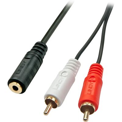 Cable de audio Lindy 35677 - Negro - 0,25m Cable de audio Lindy 35677 - Negro - 0,25m