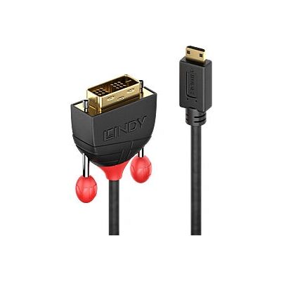 Lindy Mini HDMI a DVI Cavo - Linea Nera - 3 M Lindy Mini HDMI a DVI Cavo - Linea Nera - 3 M