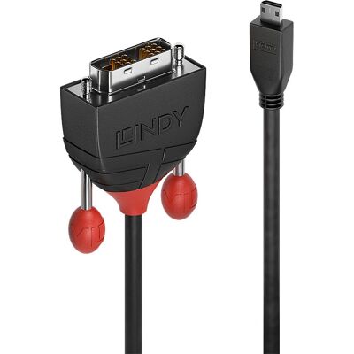 Lindy 36286 Cavo Adattatore Video - Micro HDMI a DVI-D, 1m - Nero Lindy 36286 Cavo Adattatore Video - Micro HDMI a DVI-D, 1m - Nero
