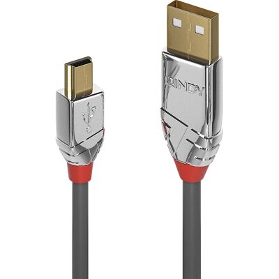 Lindy USB-Kabel - Mini-USB B - 1M - Grau Lindy USB-Kabel - Mini-USB B - 1M - Grau