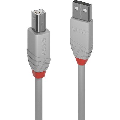 Lindy USB Kabel - 3m Anthra Line - Typ A zu B Lindy USB Kabel - 3m Anthra Line - Typ A zu B